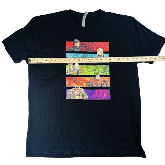 How to Train Your Dragon The Hidden World Character Bars Black T-Shirt Mens 2XL - Picture 3 of 4